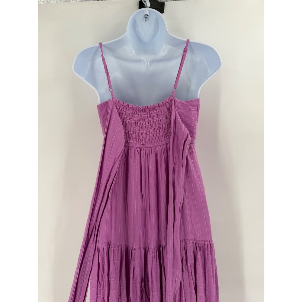 Haute Hippie Style Maxi Dress Womens S Purple Tiered Boho Cottagecore Bow Back - Picture 13 of 13